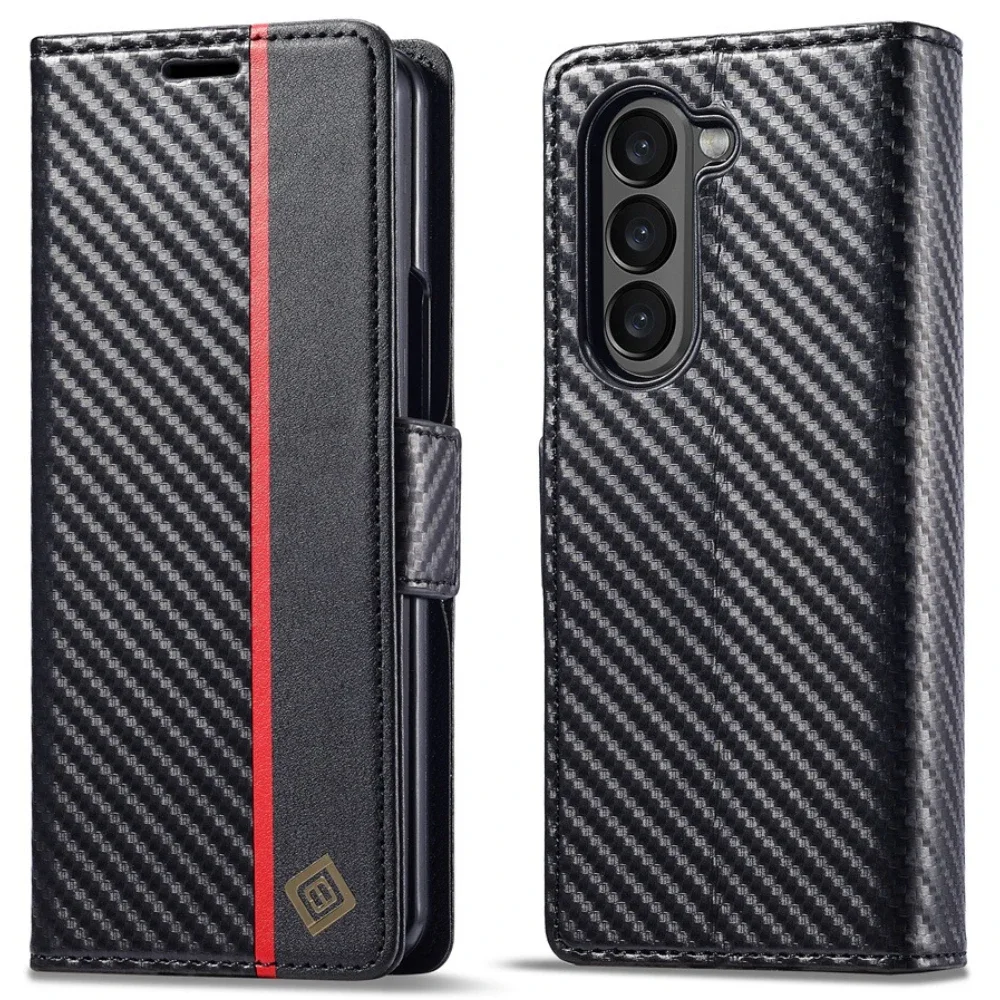 Luxury Carbon Fiber PU Leather - огляд і ціна Leather Wallet Card Holder Phone Cover