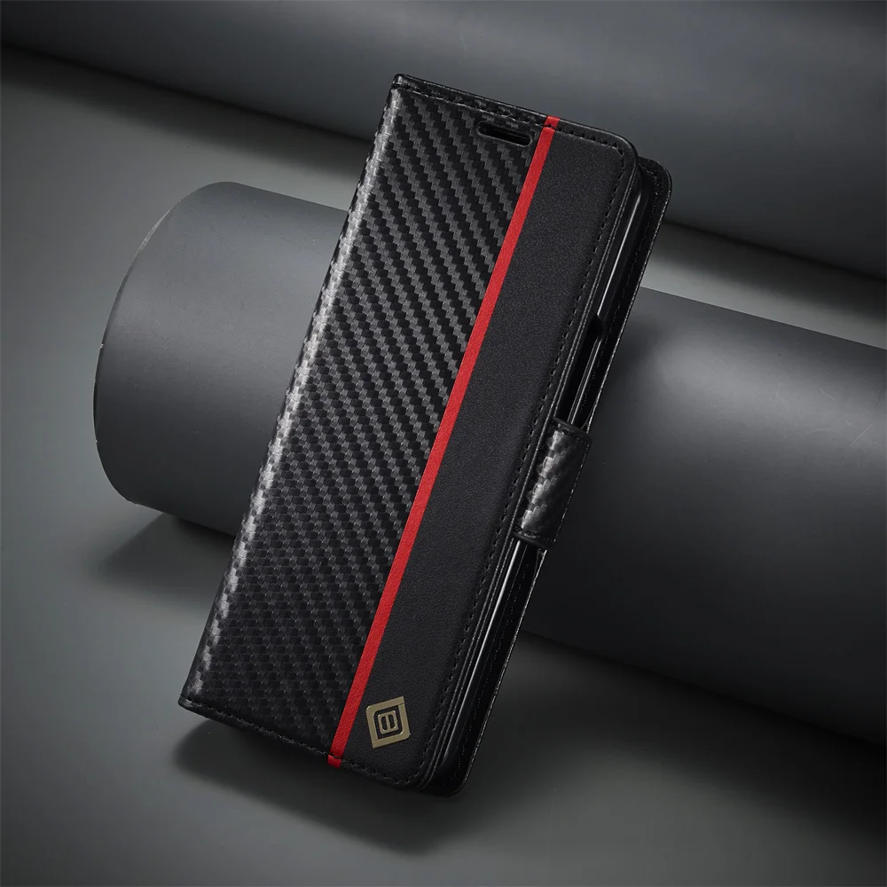 Luxury Carbon Fiber PU Leather - огляд і ціна Leather Wallet Card Holder Phone Cover
