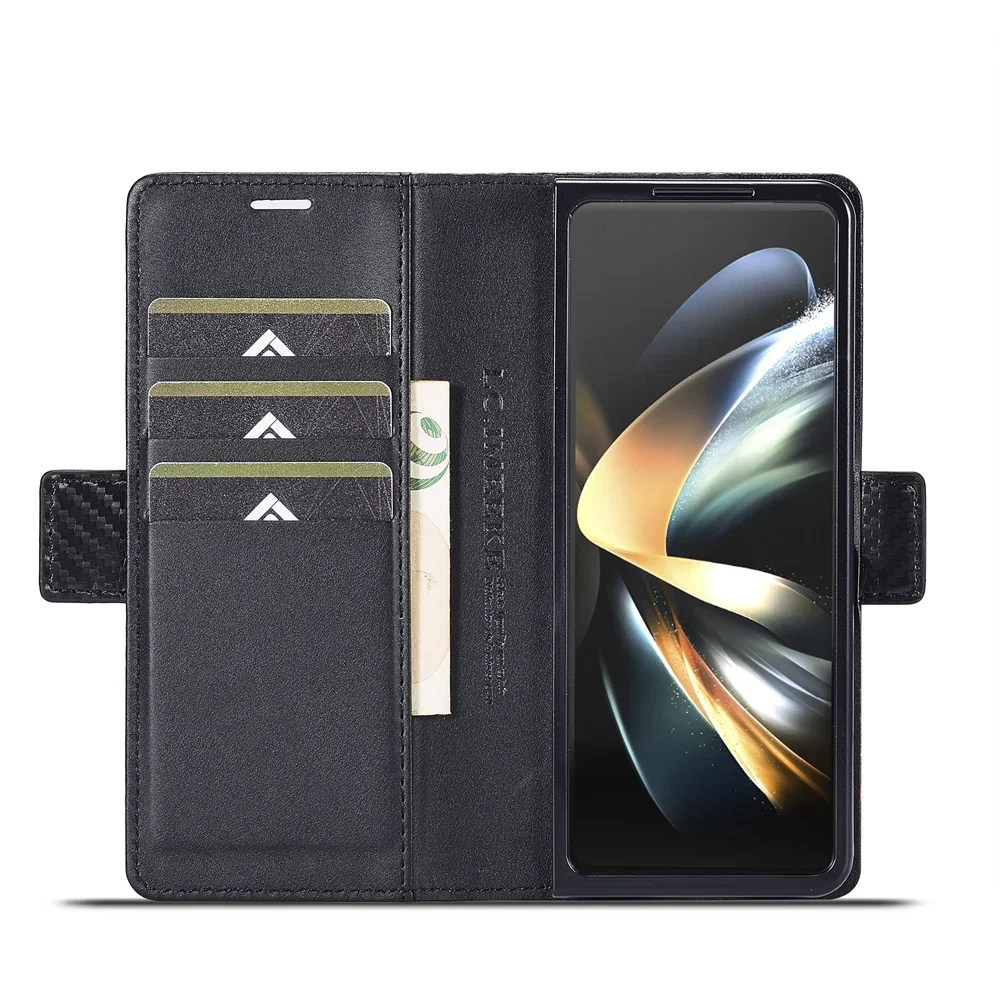 Luxury Carbon Fiber PU Leather - огляд і ціна Leather Wallet Card Holder Phone Cover