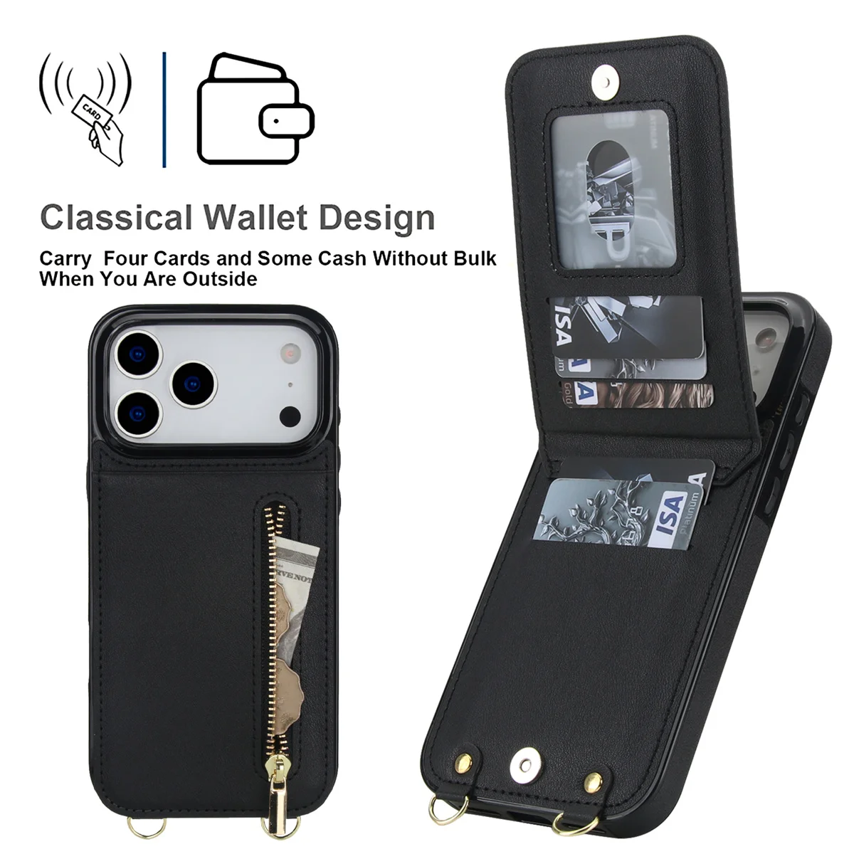 Crossbody Zipper Wallet Card H - огляд і ціна Leather Wallet Card Holder Phone Cover