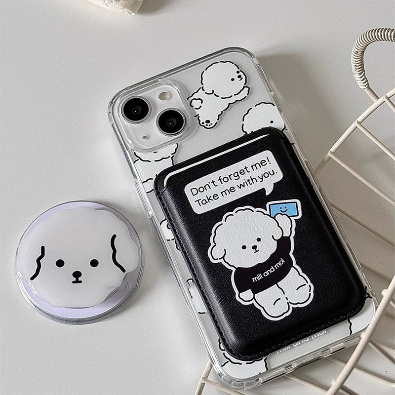 Cute Dog Cartoon Magnetic Phon - огляд і ціна Leather Wallet Card Holder Phone Cover