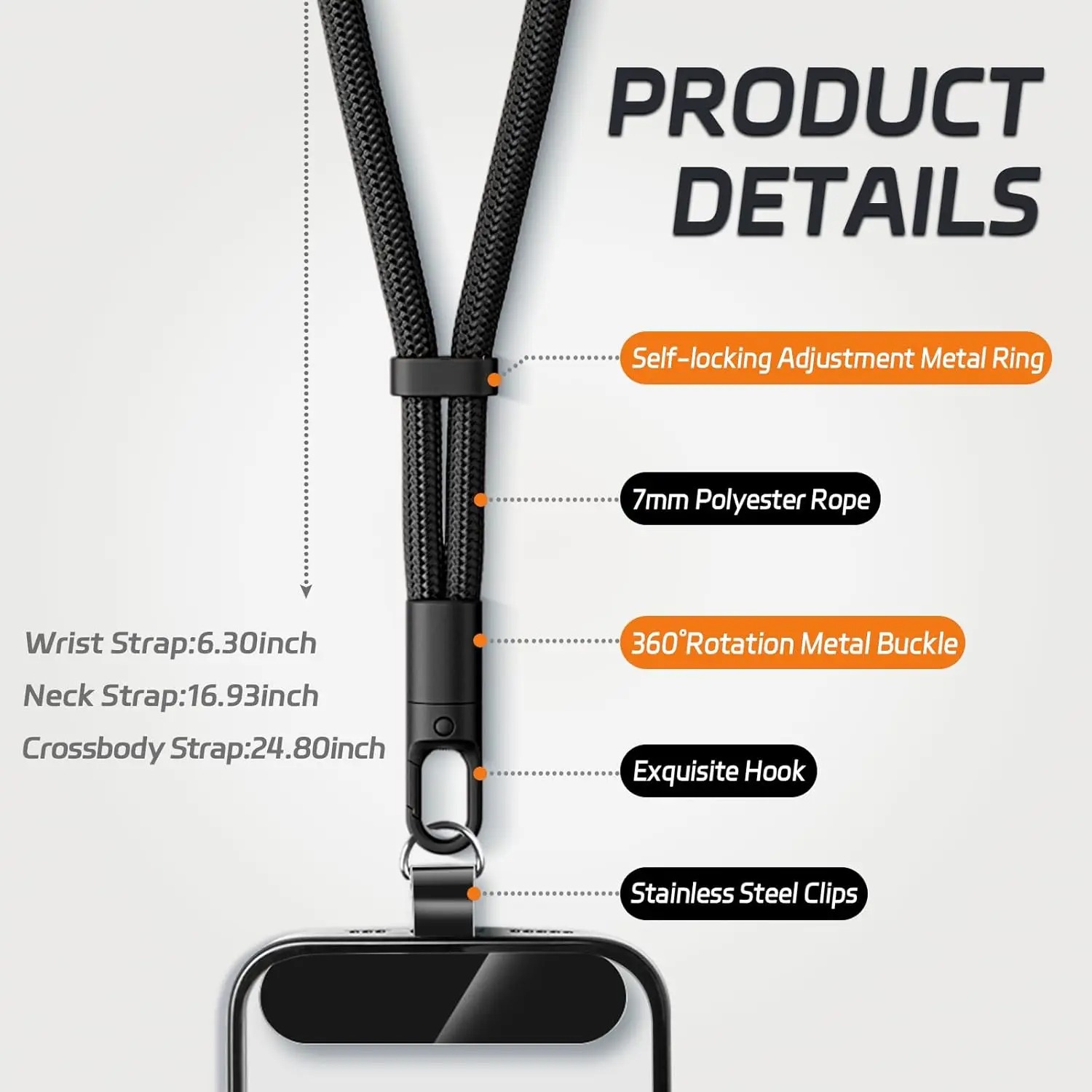 Universal Phone Lanyard with C - огляд і ціна Crossbody Lanyard Neck Strap Case